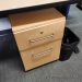 Blonde 2 Drawer Under Desk Pedestal Cabinet, Locking